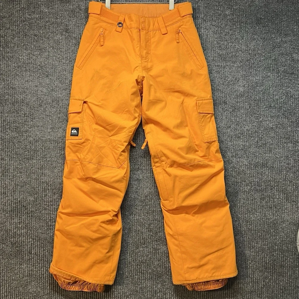 Quicksilver Porter Snow‎ Pants Youth Size L-14 Orange Dryflight 10k Waterproof